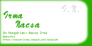 irma nacsa business card